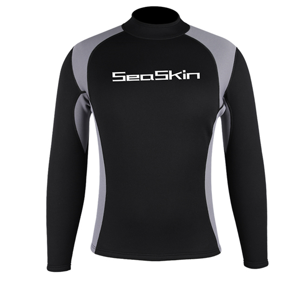 Seackin Mens 2mm Νεοπρένιο μακρύ μανίκι Wetsuit Top