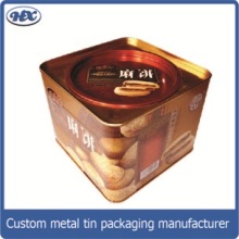 Square full color cookie metal box egg roll tin box