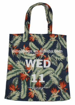 Nice Leaf Print Canvas Tote Bag Beach Bag