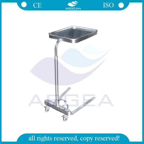 AG-SS008C hospital furniture height adjustable stainless steel hospital trolley