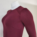 Léinte Taispeáin Zip Burgundy Apparel marcaíocht capall ban