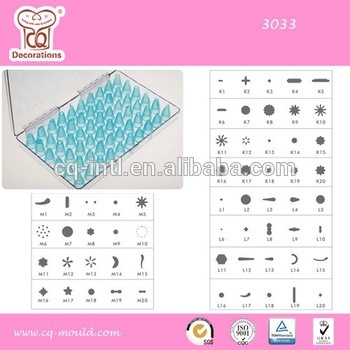 60pcs per set cake decorating plastic Icing Pastry Nozzles