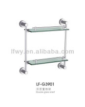 double glass shelf display stand