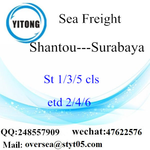 Shantou Port LCL Consolidación Para Surabaya