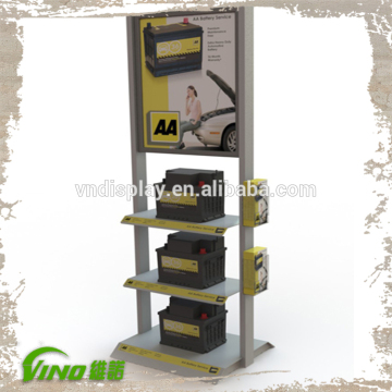 Battery Floor Stand Metal Display Stand Retail Display Racks And Stands