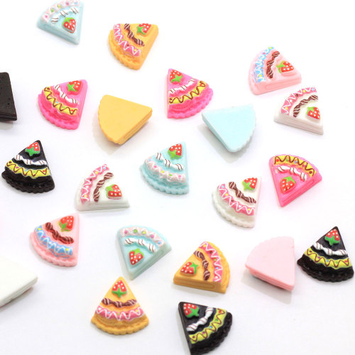 Μικτή Flatback Resin Simulation Cut Strawberry Birthday Cake Cabochon Beads Παιδική κουζίνα Μαγειρική DIY Εξωραϊσμός αξεσουάρ