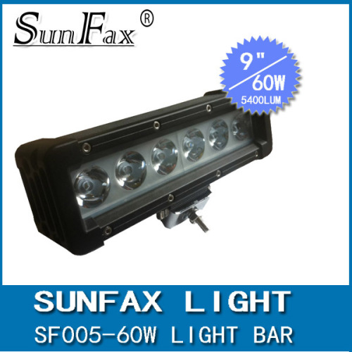 Hot sale 12v 9inch 60W Single row C REE straight led light bar, led driving light for offroad car , truck , suv