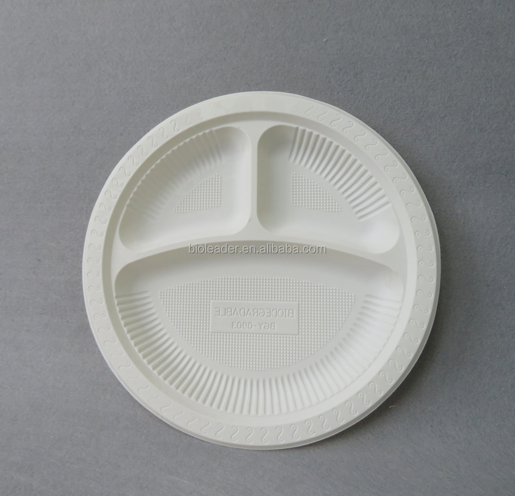 Biodegradable Disposable Cornstarch Round Takeaway Plate