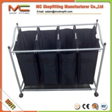 Stainless steel wheeled laundry cart, laundry trolley