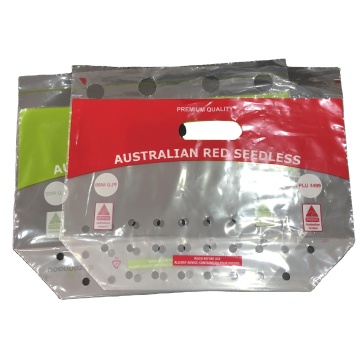 Custom Printed Laminated Packaging Bag For Grape Bags Fruit and Vegetable With Vented Zipper Bag