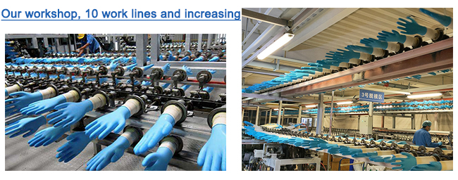 Workshop process of nitrile gloves