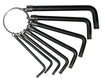 8PCS Black " Tamper Torx" Spanners with a Ring