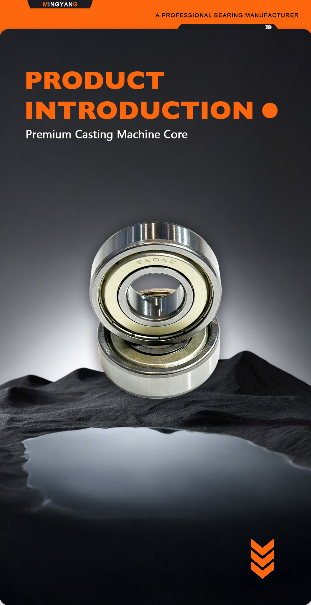 Герметичный вращающийся шарикоподшипник 6204‑2RS x Sealed 6204‑2RS Rotating Ball Bearing x