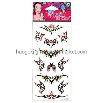 colorful temporary tatoo sticker