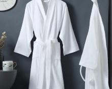 Luxury White Cotton Looped Bathrobe