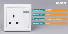 13A British Standard Wall Switch and Socket 1gang