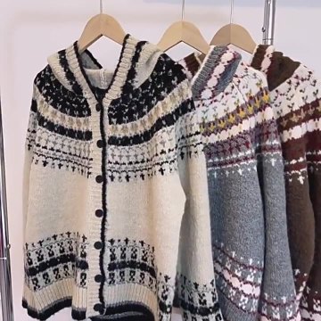 Custom Christmas Sweaters: Korean Design, Hooded Women's Long-Sleeve Knitted Jacquard Cardigans