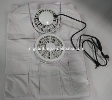 Cooling jacket with air conditioning and fans