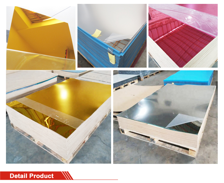 Customized anti-scratch plexiglass 1mm acrylic mirror sheet