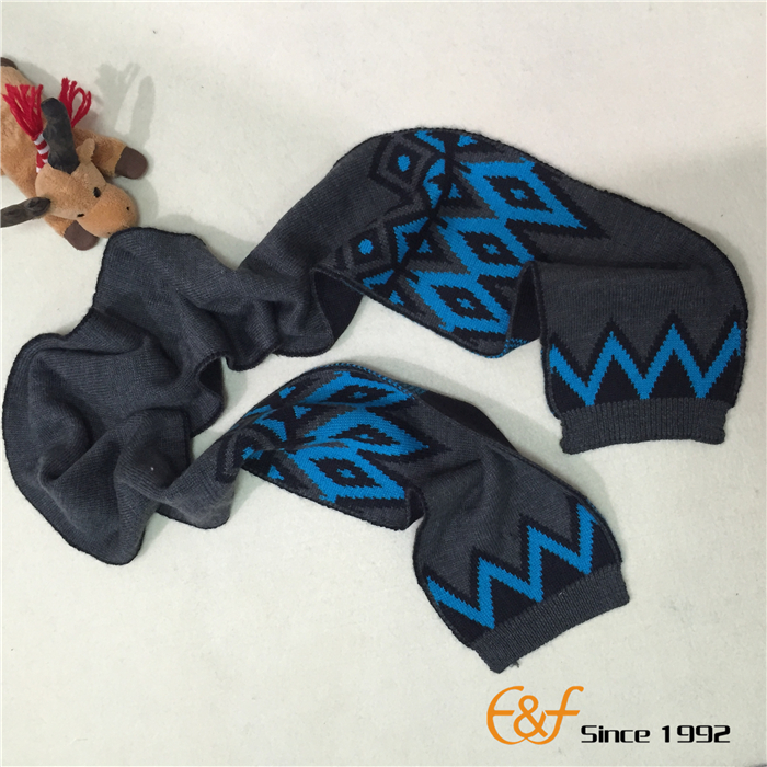 jacquard winter boy's hat scarf set