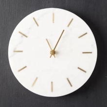 Modern Classic Design: Marble and Brass Decorative Art Wall Clock - Shop Now!