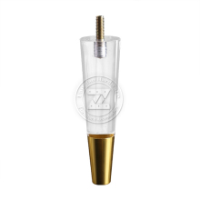 Modern Clear Acrylic Furniture Legs with Metal Foot Covers