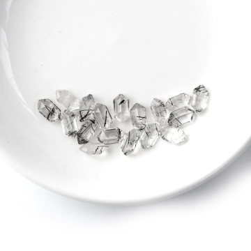 Natural Black Rutile Elongated Hexagon Shape Faceted