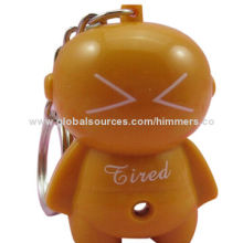 Customized logo free promotional voodoo doll LED sound light key-chain