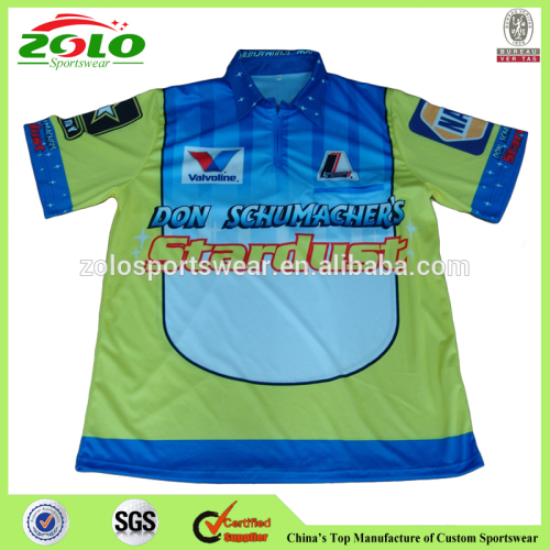 1/4 Zipper Custom Adult Sublimation Motor Sport Classic Pit Crew Shirts