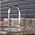 3 hole hot and cold waterfall brass tap