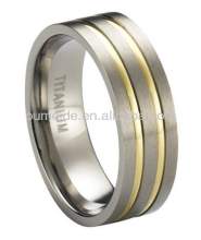 Two-tone Design Modern Titanium Wedding Ring for Men