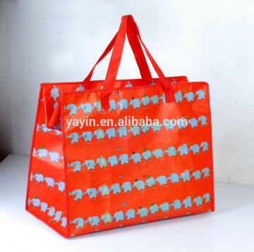 Large recycled PP woven shopping bags with zipper