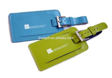 hot sale leather luggage tag with magnetic inside