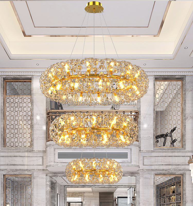 New Stylish Double Layer chandelier crystal beads chandelier led lights chandeliers pendent