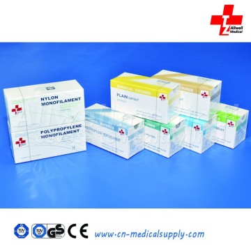 Sterile surgical suture with needle (Catgut/PGA/PDO/Nylon/Silk...)