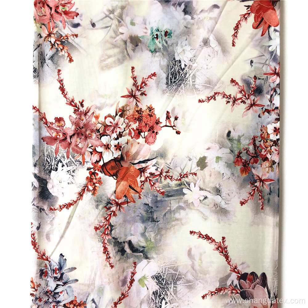 Chinese Wash Painting Rayon 45S Semi Digital Printing