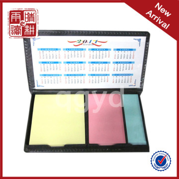 pu leather calendar sticky memo pad