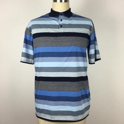 Cotton Stripes Design Men Polo Shirt