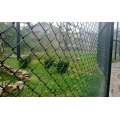 Green vinyl coated chain link fence