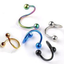 316L Spiral Twist Barbell Bar Eyebrow Ring
