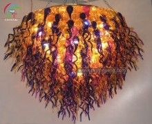 hand multicolor blown glass chandelier