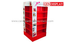 Red Carton Cardboard Pallet Display , Wine Standee Standee Display