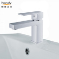 Brass chromed square single handle basin mixer taps