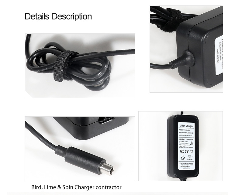 42V 2A Li-ion Charger M365 Connector