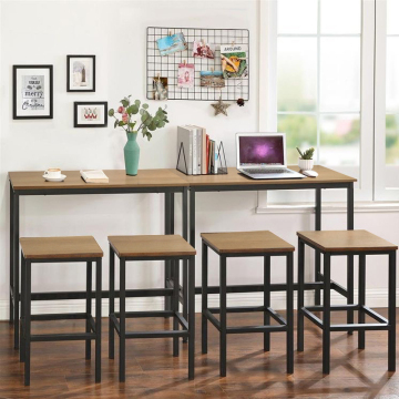Industrial Metal Frame Pub Dining Table