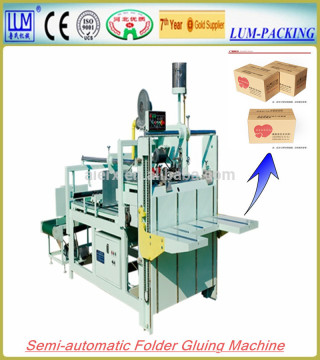 Semi auto folder guler machine/gluing machine/carton box making machine with CE and ISO9001 Certificate