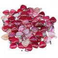 Colorido Corazón de ágata 20 mm Ponteria Gemstone Surted Heart Pendse Natural Red Agate Charm Pends para joyas de bricolaje