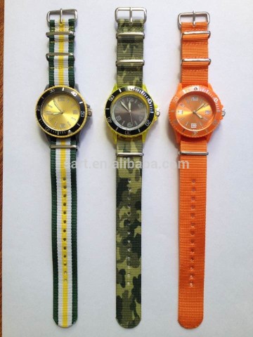 Newest quartz watch with Japan movement and Nylon wrist band