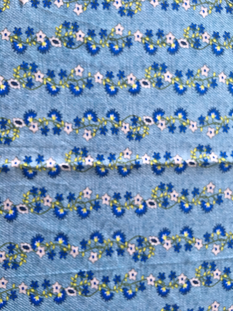 Denim Flower Rayon Poplin shuttle 45S Printing Fabric