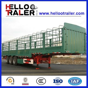 Double Triple Axles Rail Fence Stake Side Wall Semi Trailer,Storage Trailers,Fence Truck Trailer